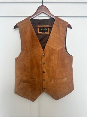 Scully Tan Brown Suede Western Vest
